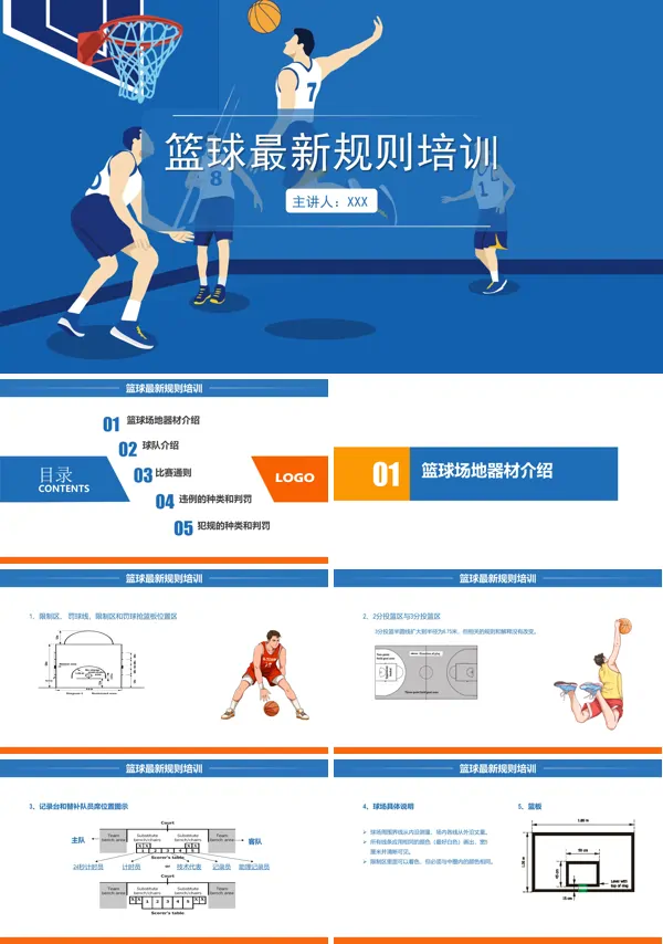 篮球最新规则培训模板PPT课件