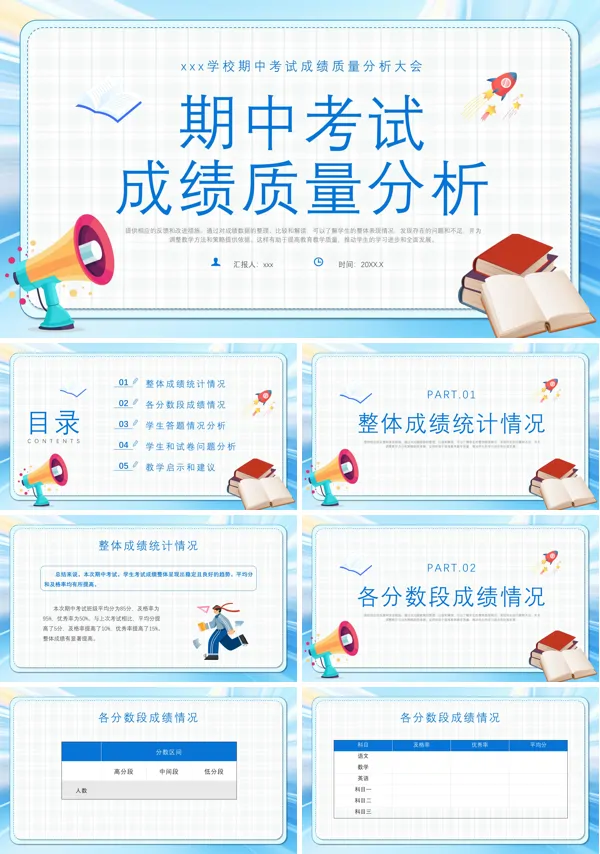 期中考试成绩质量分析PPT