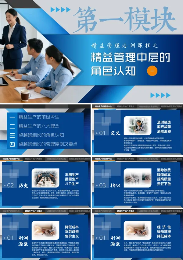 精益管理中层的角色认知培训课件PPT模板含讲稿