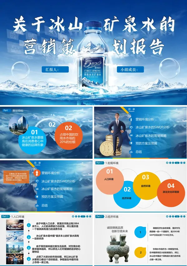 冰山矿泉水营销策划方案ppt模板含讲稿