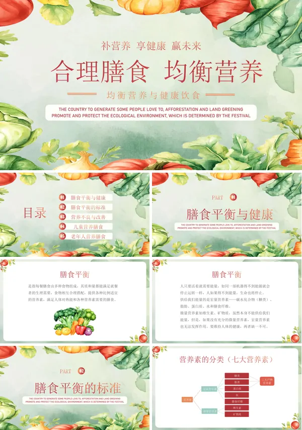 均衡营养与健康饮食PPT含讲稿