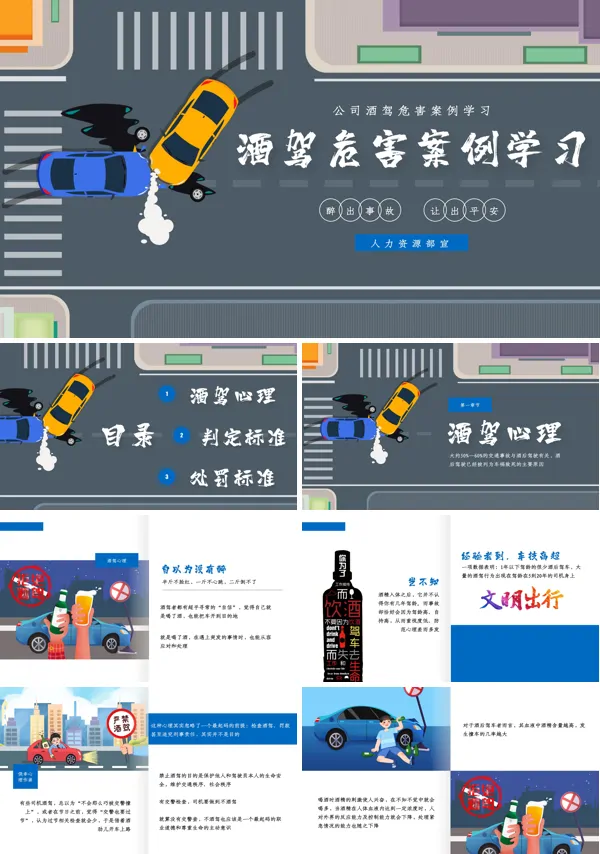 酒驾醉驾警示教育报告专题课件ppt模板