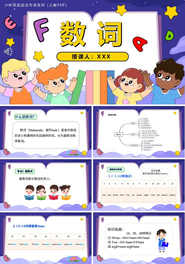 人教PEP小学英语语法专项系列04.数词PPT课件（含知识清单+专项训练）