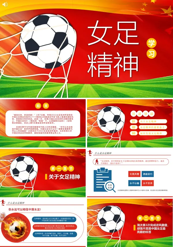 学习中国女足精神PPT