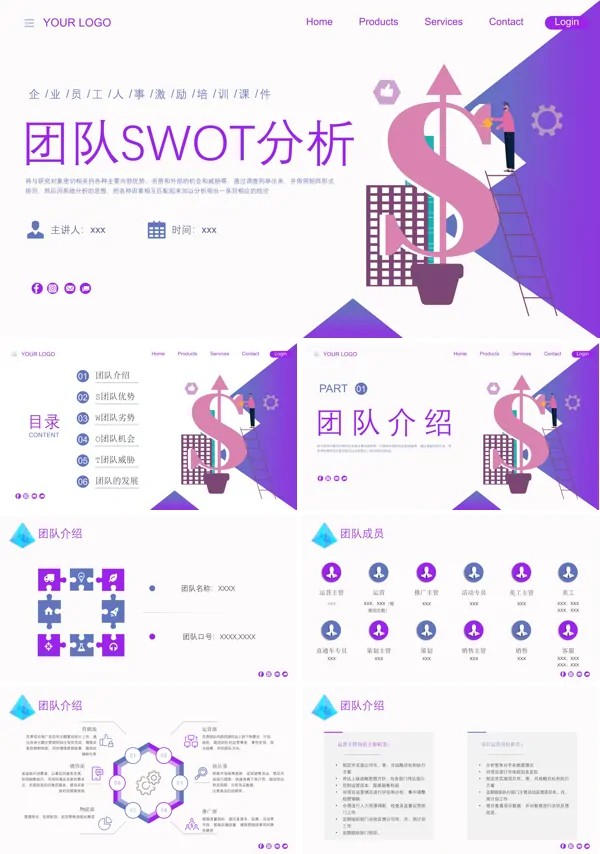 企业培训团队swot培训PPT模板