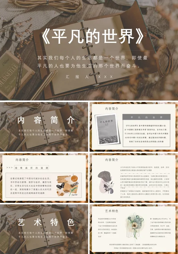 《平凡的世界》读后感ppt课件