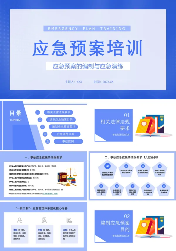 应急预案教育课程培训PPT下载模板