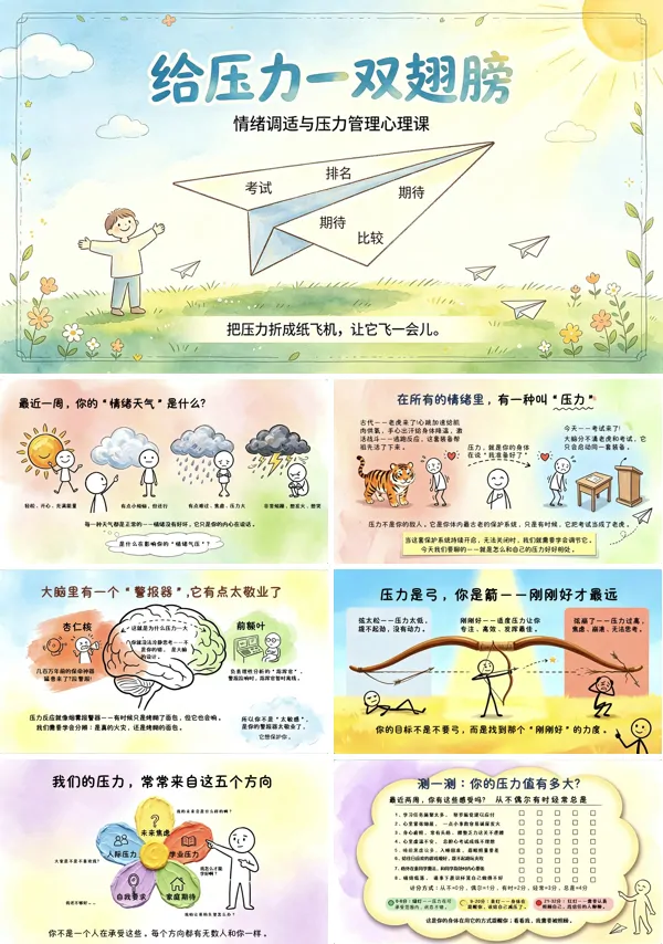 正视压力学会减压高中生心理健康教育主题班会PPT课件含讲稿