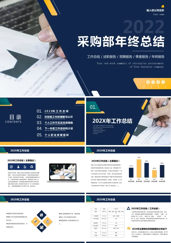 采购年终工作总结报告PPT