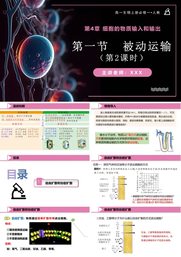 高一人教生物上册必修一4.1被动运输（第2课时）PPT课件含教案