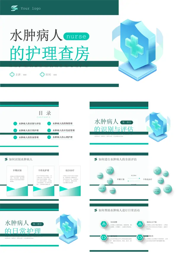 水肿病人的护理查房PPT模板