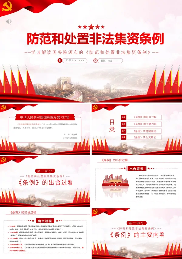 学习防范和处置非法集资条例PPT模板
