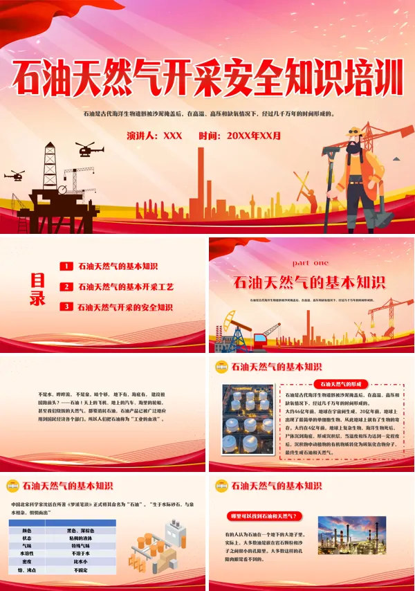 安全知识培训石油和天然气的开采说课PPT课件