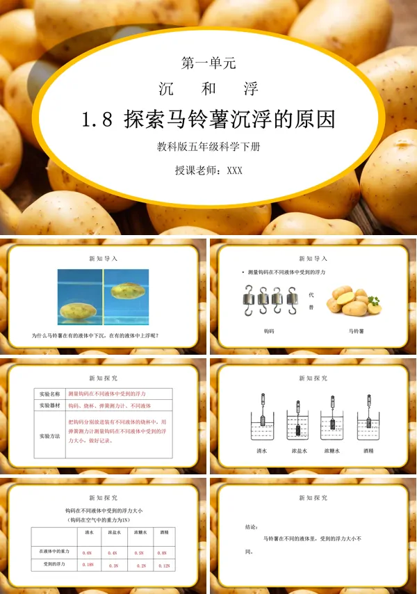 《沉和浮-探索马铃薯沉浮的原因》PPT课件