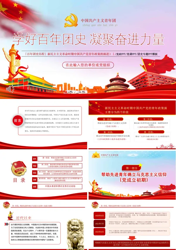 学好百年团史凝聚奋进力量PPT党课课件