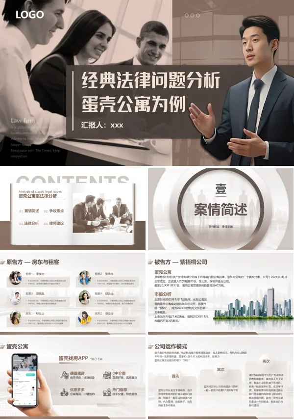 蛋壳公寓经典法律问题分析PPT课件模板含讲稿