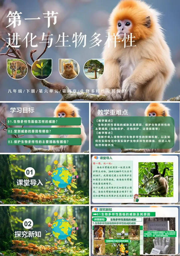 生物六单元第四章《6.4.2 人与自然和谐共生》八年级下册人教ppt课件（教案）