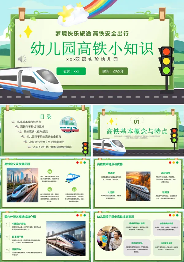 幼儿园高铁小知识课件PPT含讲稿