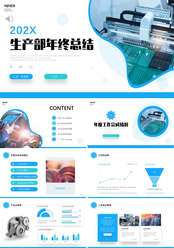 最新生产部年终总结工作汇报计划PPT