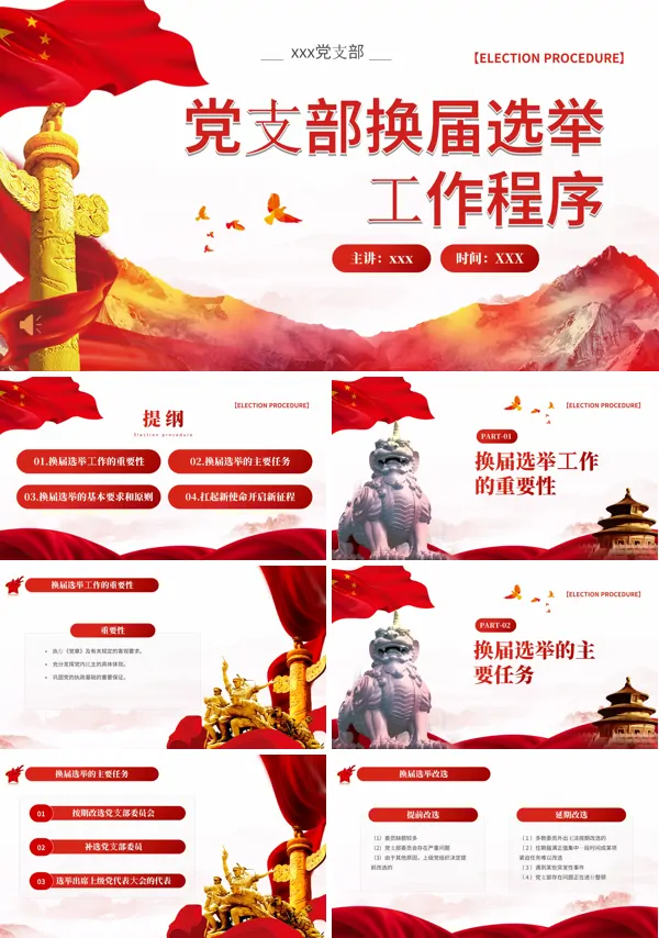 党支部换届选举工作程序PPT课件