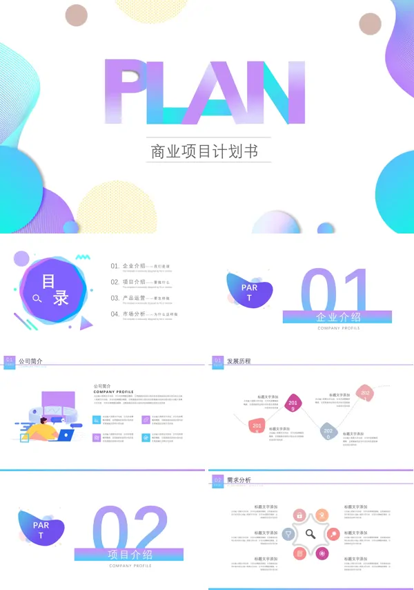 企业商业项目计划书PPT模板