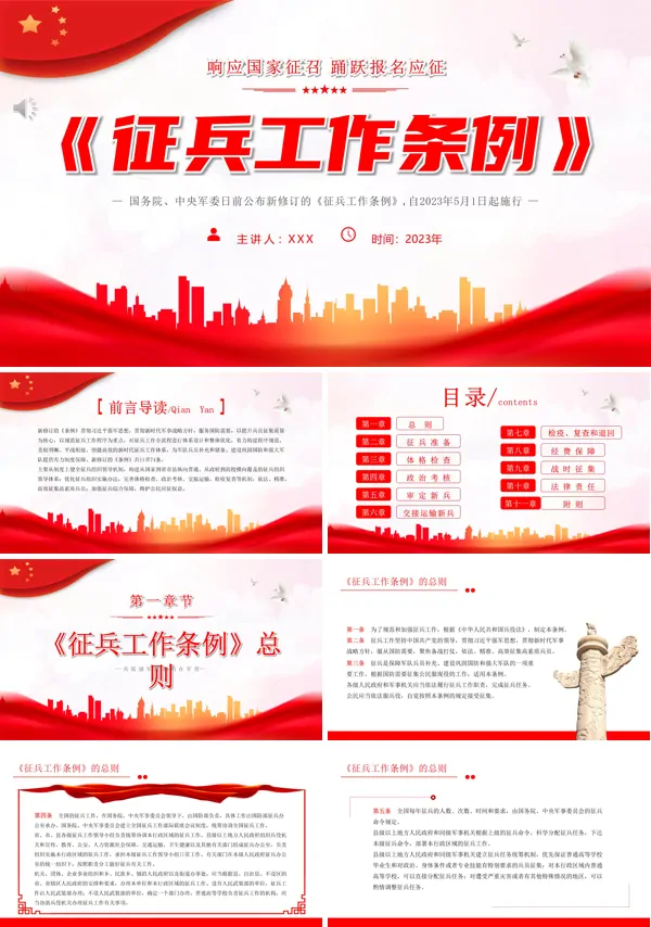征兵工作条例解读PPT模板
