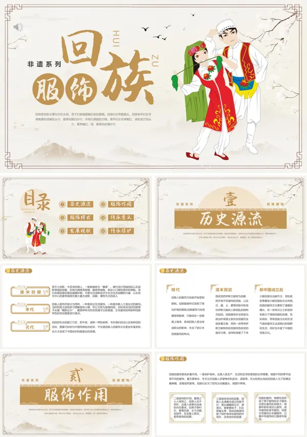 非遗文化介绍回族服饰PPT课件含讲稿