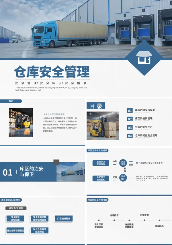 仓库员工安全管理培训PPT模板