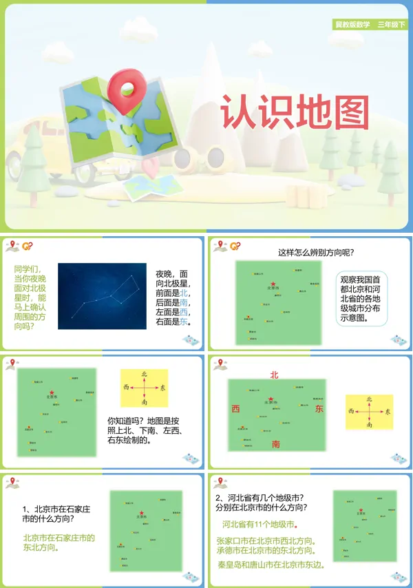 冀教版三年级认识地图PPT课件