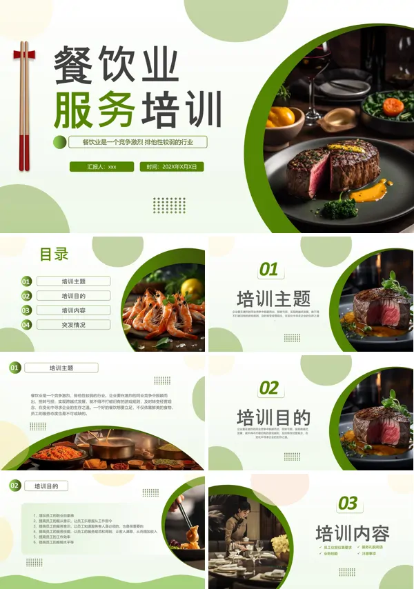 餐饮业服务培训管理课件PPT模板