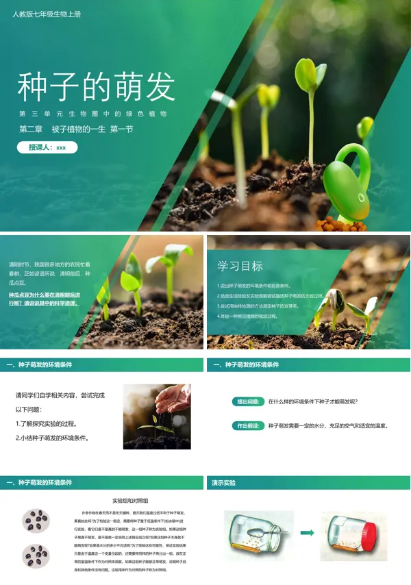 初中生物人教版七年级上册《种子的萌发》PPT课件