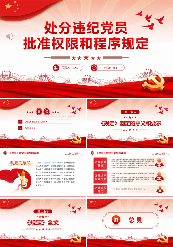 中国共产党处分违纪党员批准权限和程序规定PPT专题党课