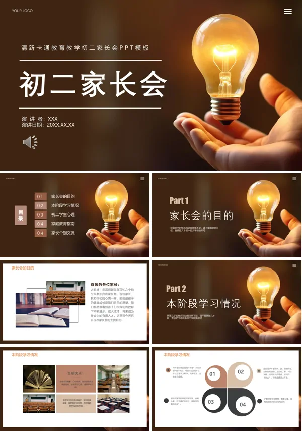 初二家长会PPT