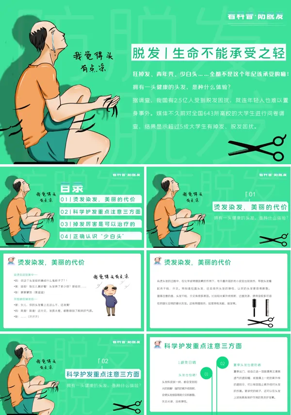关于脱发的ppt