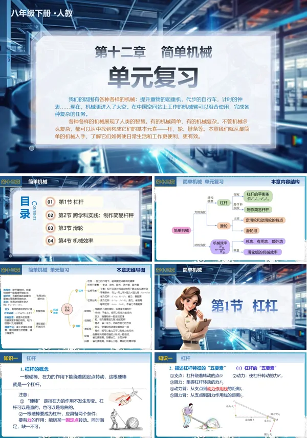 八年级物理下册第十二章单元复习简单机械PPT课件含教案