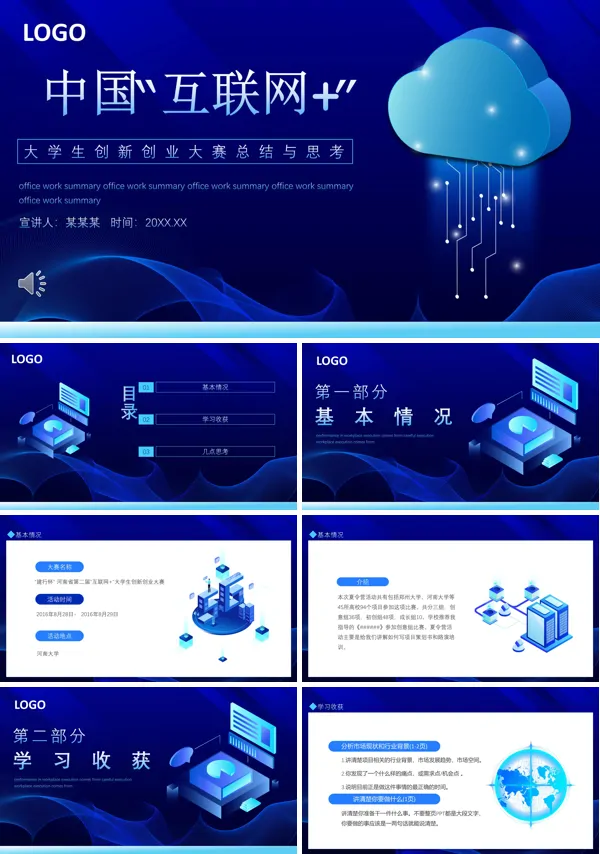 大学生互联网+创新创业大赛总结PPT