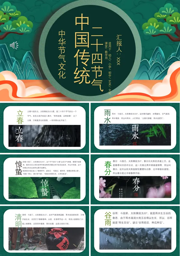 二十四节气介绍PPT模板