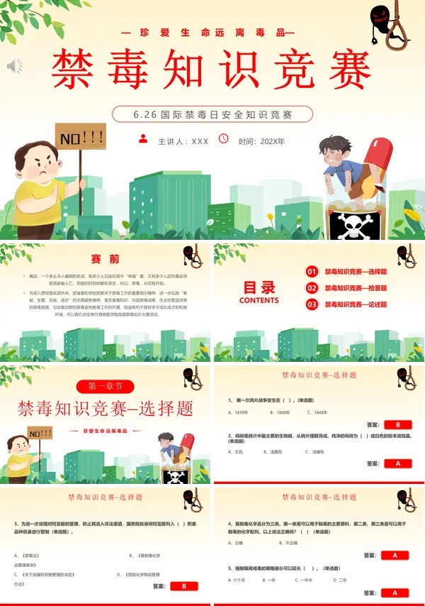国际禁毒日安全知识竞赛PPT课件