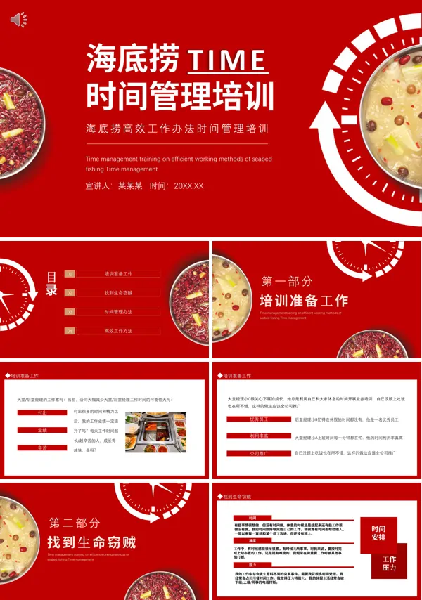 海底捞火锅时间管理与工作效率培训PPT
