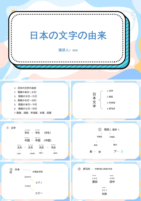 日本文字来源于ppt课件