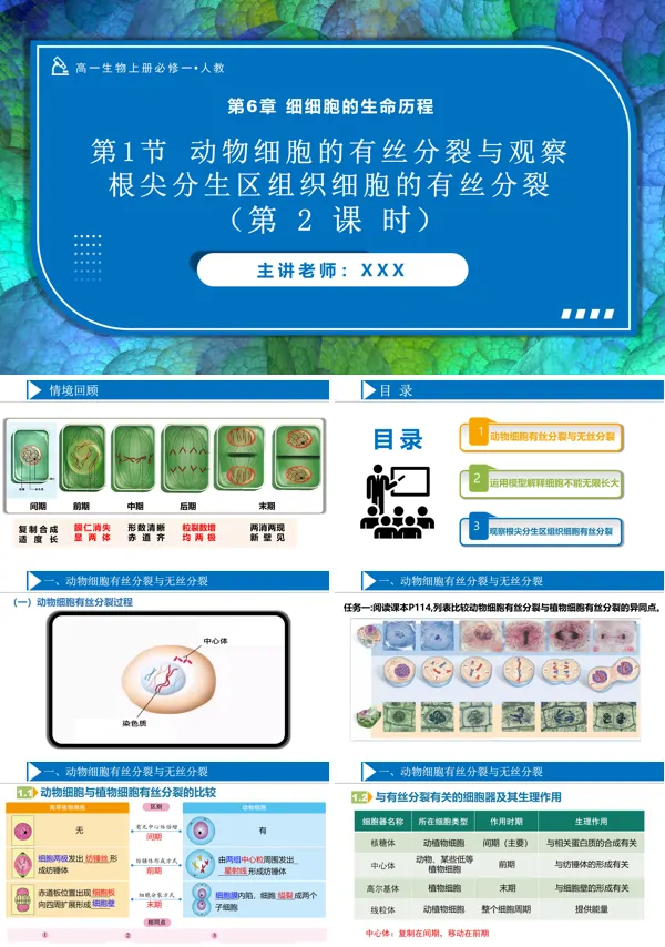 高一人教生物上册必修一6.1细胞的增殖（第2课时）PPT课件含教案