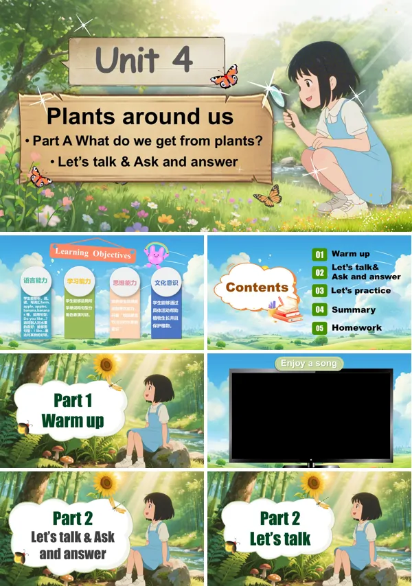 人教三年级英语上册Unit4第1课时Part ALet’s talk & Ask and answerPPT课件含教案