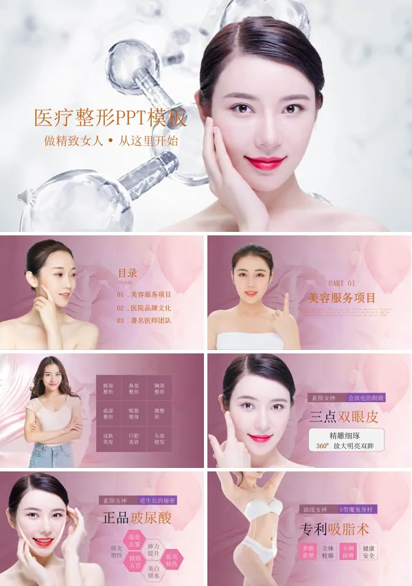 医疗整形美容宣传推广PPT模板
