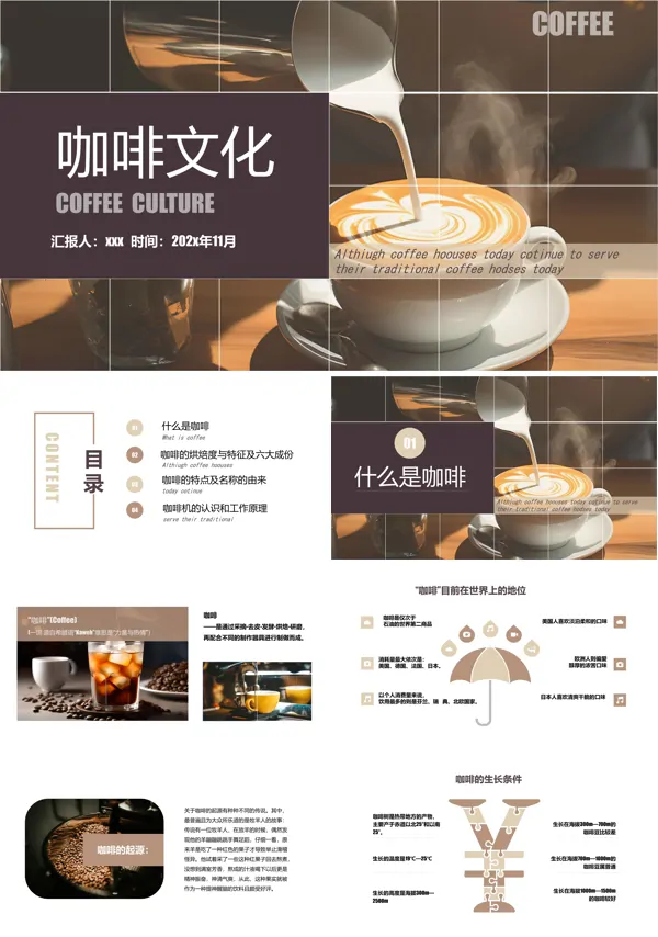 咖啡文化知识培训PPT模板含讲稿