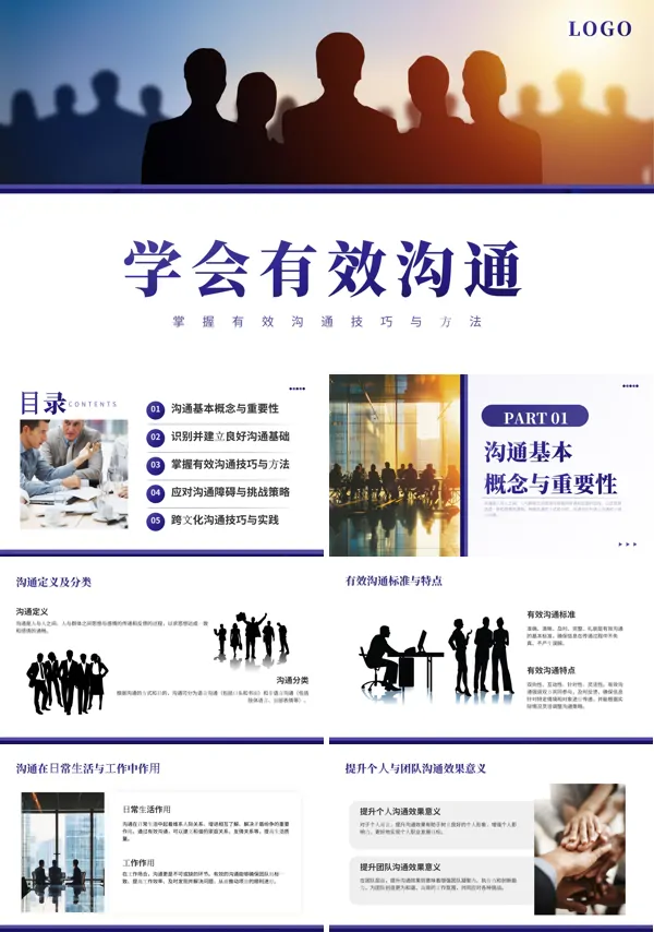 职场有效沟通技巧培训PPT模板