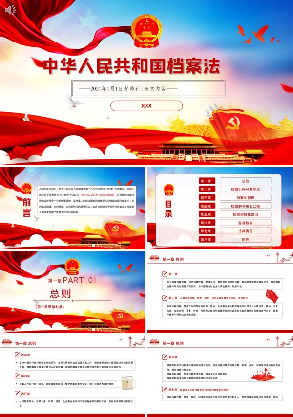 《中华人民共和国档案法》PPT