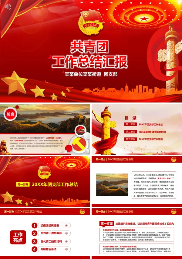 团委工作总结PPT