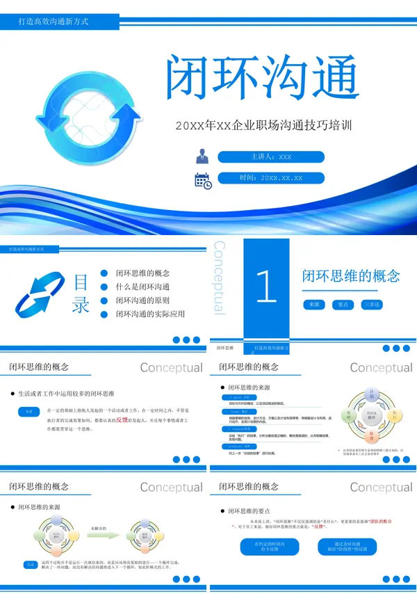 闭环思维职场沟通技巧PPT课件免费下载