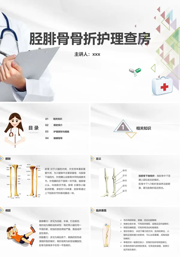 胫腓骨骨折护理查房PPT下载模板