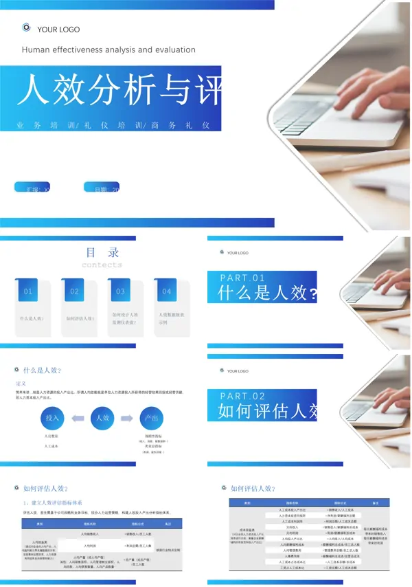 人效分析与评估培训课件PPT模板